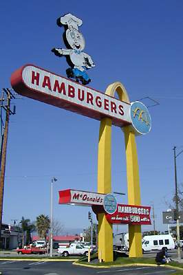 McD Sign: Oldest operating McDonald's in existence -- Corner sign