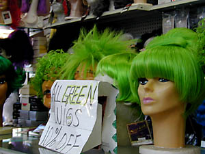 green wigs interior: 