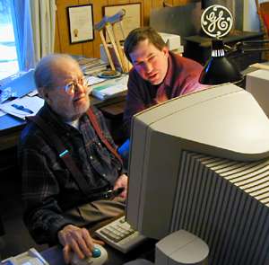 Tech Support: My brother giving our Grandpa some tech support on his computer