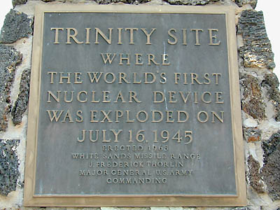 trinity plaque closeup: