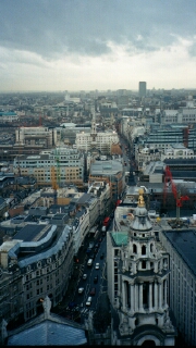 London - View from St Paul: This is the view from the west face of the dome of St Paul's Cathedral in London. I was lucky to get this shot off between raindrops...