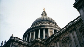London - St Paul Dome: The dome of St Paul's Cathedral, as seen from the ground.  It's quite a climb.