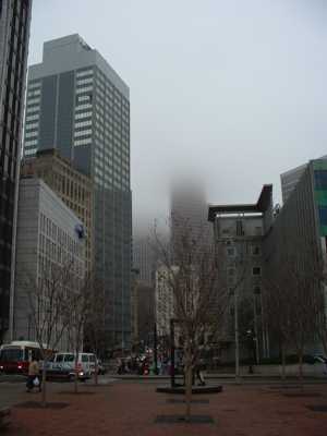 cloudy: A cloudy morning outside Five Points Station in downtown Atlanta.