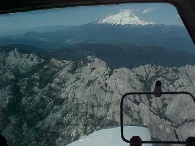 Castle Crags in flight: 