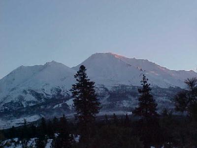 Mt Shasta after first storm Dec 2002: 