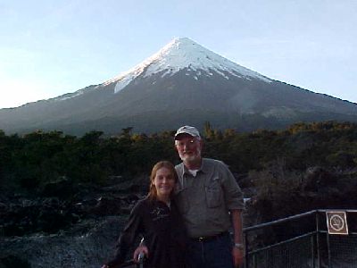 Daniel and Ana Maria in front of Orsorno: