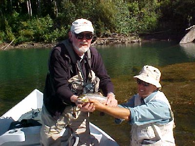 Daniel and guide Francisco with a nice trout: 