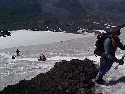 Glissading on Villarricca: 
