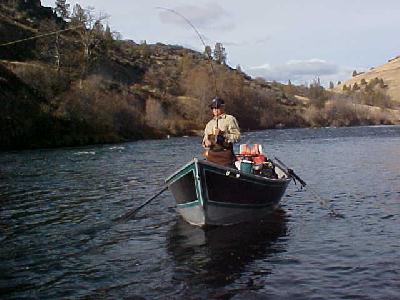 Ken Brose in the driftboat: