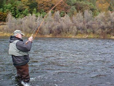 Klamath Mike Foster wading 2002: 
