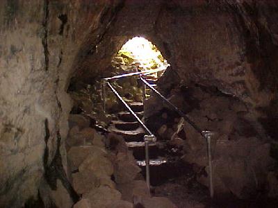 Caves Lava Beds inside looking out: 