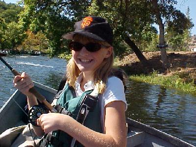 Paige Weber reeling in her catch: 