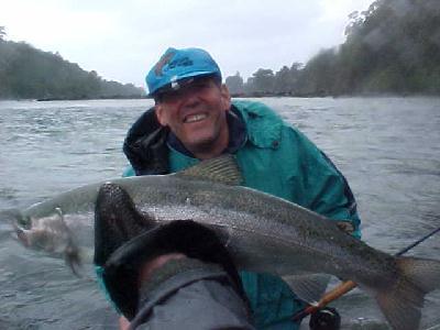 Petrohue Chris with a Coho: 
