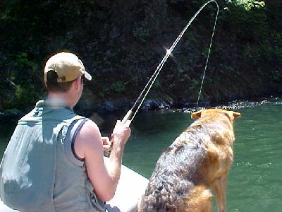 Shasta and Todd out of the raft: