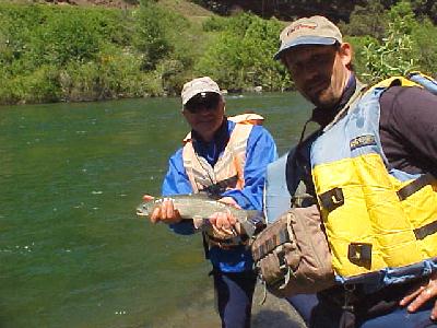 Dennis Pegones on upper sac raft trip: 