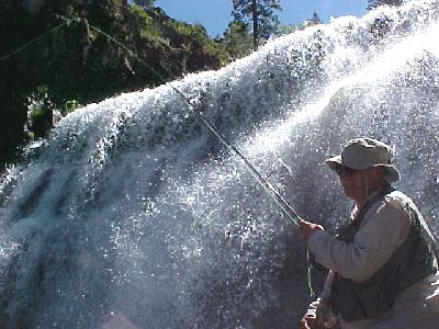 Cooling off at middle falls: 