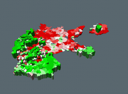 Nazi vote: Map shows the influence of religious conviction on the Nazi vote for the Reichstag election in July 1932